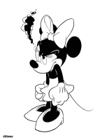 A coloring page of minnie mouse